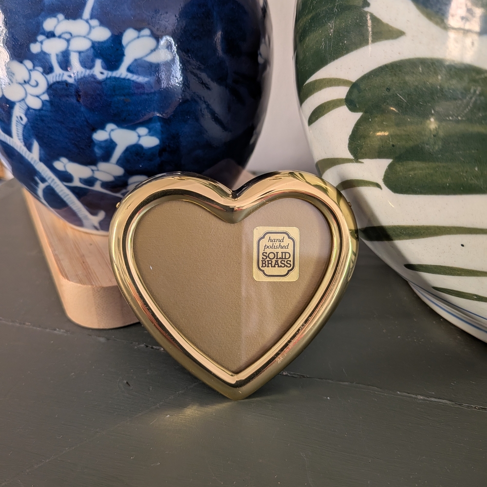 Solid Brass Heart-Shaped Photo Frame